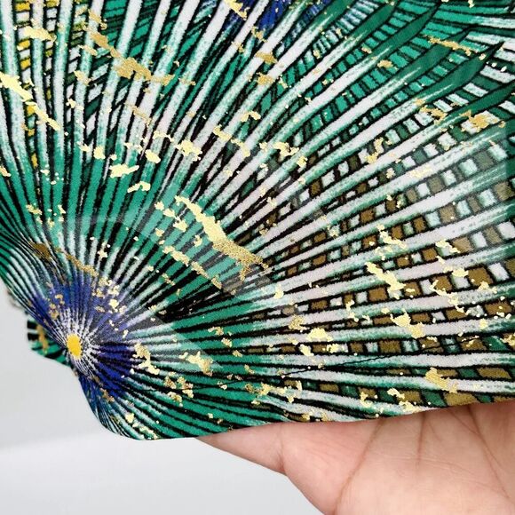 New Directions Sunburst Fireworks Blouse Womens Size Large Green Gold Yellow - Picture 8 of 11